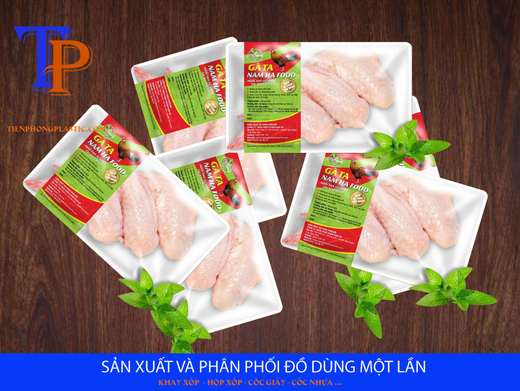 Khay xốp đựng thịt gà