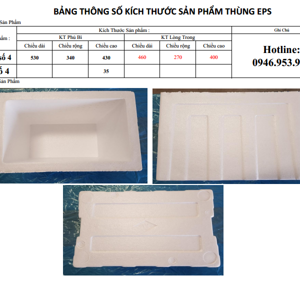 THÙNG XỐP SỐ 4 THÙNG XỐP SỐ 4