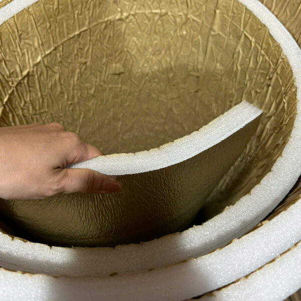 Tấm xốp PE một mặt bạc có kéo dán kích thước 50 x 1000 x 10 mm